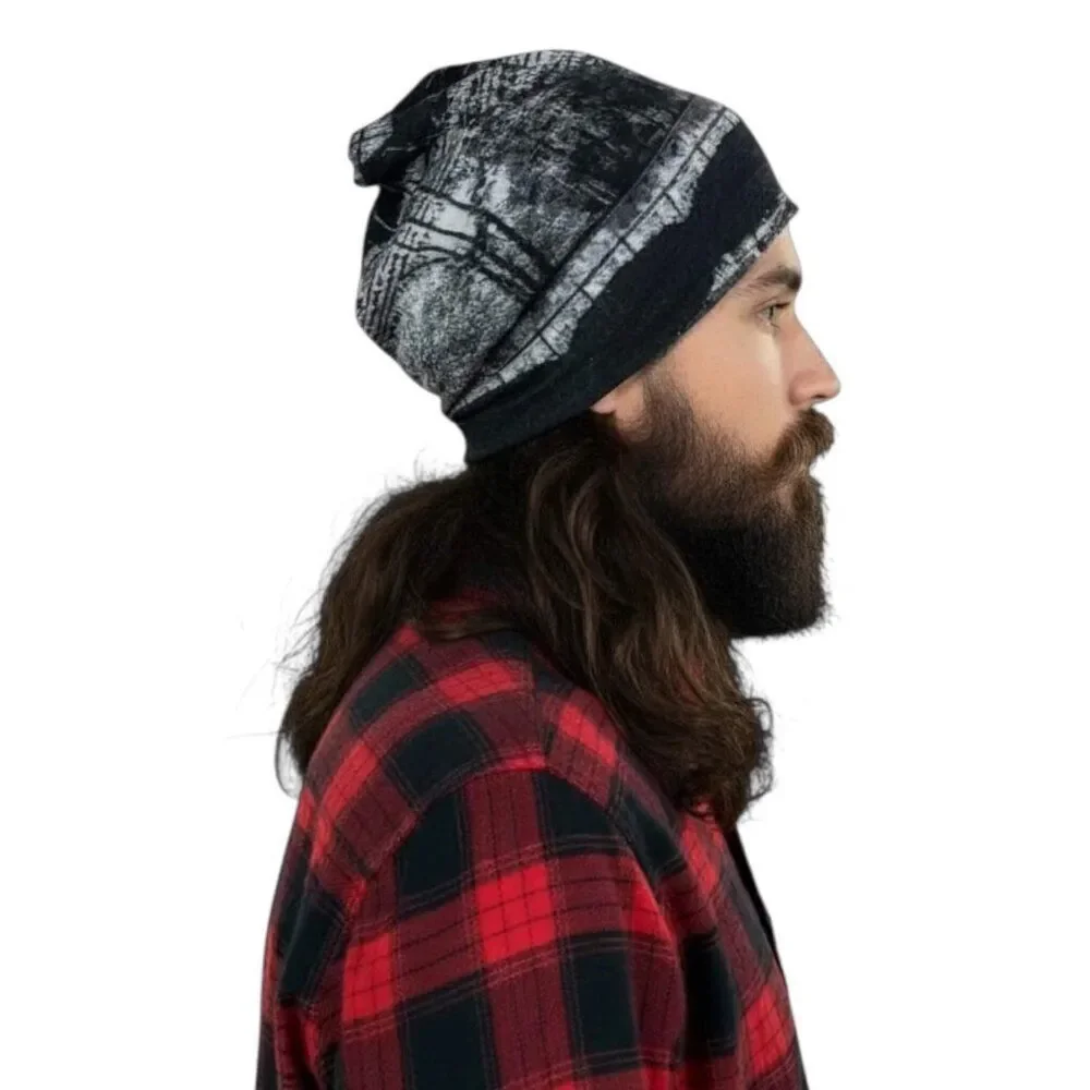 Black Beanie Multicolor 3 in1 Face Cover, Headwear, Cowl, Scully Caps NWT